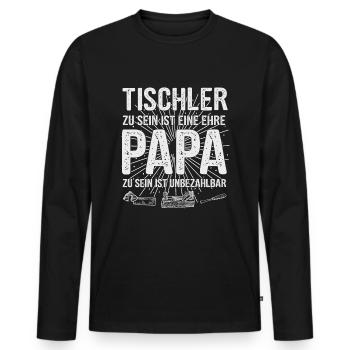 Tischler Holz Papa Vater Vatertag Handwerker - Männer Premium Bio Langarmshirt - Schwarz - Vorne - Nico (187cm)