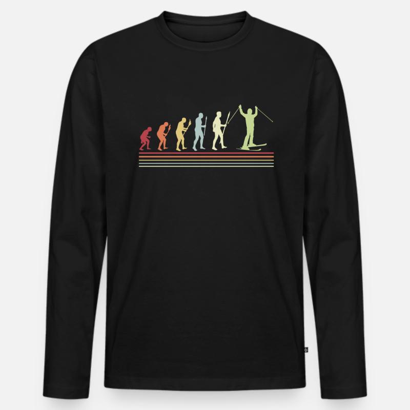Skiing Evolution Skis Winter - Men's Premium Organic Long Sleeve Shirt - black