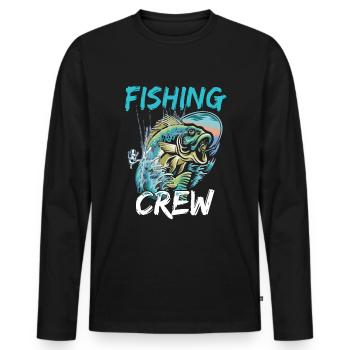 Fischerei Crew - Männer Premium Bio Langarmshirt - Schwarz - Vorne - Nico (187cm)