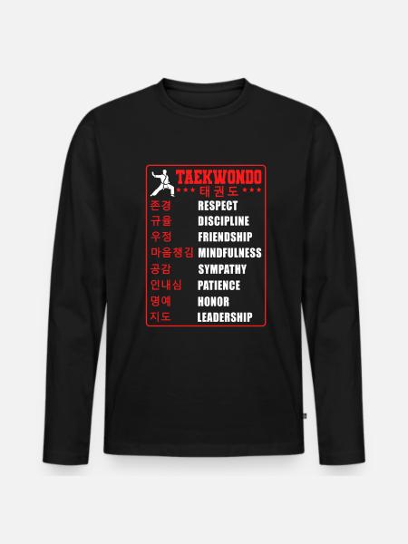TKD Korean Martial Arts Tae Kwon - Männer Premium Bio Langarmshirt - Schwarz