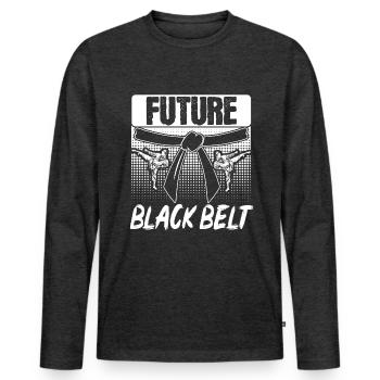 TKD Korean Martial Arts Tae Kwon - Männer Premium Bio Langarmshirt - Anthrazit meliert - Vorne - Nico (187cm)