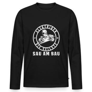 Handwerker Berufe Elektroniker Elektriker - Männer Premium Bio Langarmshirt - Schwarz - Vorne - Nico (187cm)