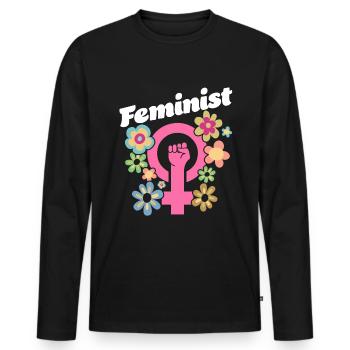 Female Women's Rights Female - Men's Premium Organic Long Sleeve Shirt - black - Front - Nico (187cm)