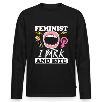 Female Women's Rights Female - Men's Premium Organic Long Sleeve Shirt - black - Front - Nico (187cm)