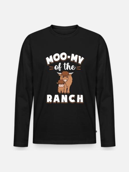 Scottish Highland Cattle Cow - Männer Premium Bio Langarmshirt - Schwarz