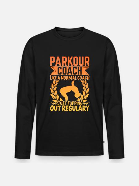 Parkour Freerunning Traceur - Männer Premium Bio Langarmshirt - Schwarz