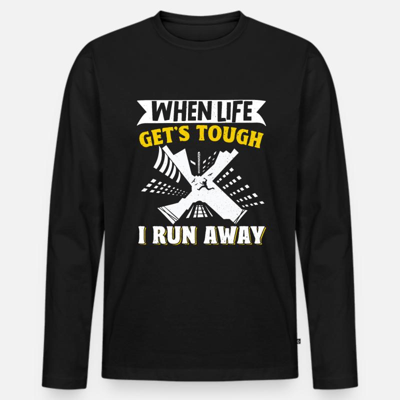 Parkour Freerunning Traceur - Männer Premium Bio Langarmshirt - Schwarz
