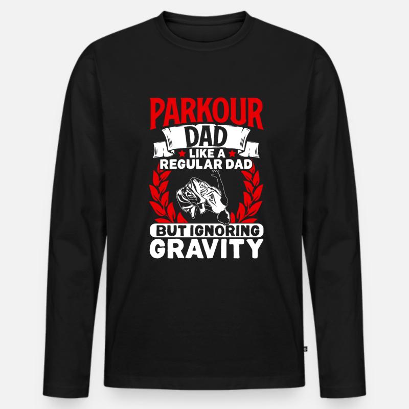 Parkour Freerunning Traceur - Männer Premium Bio Langarmshirt - Schwarz