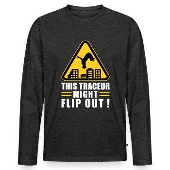Parkour Freerunning Traceur - Männer Premium Bio Langarmshirt - Anthrazit meliert - Vorne - Nico (187cm)