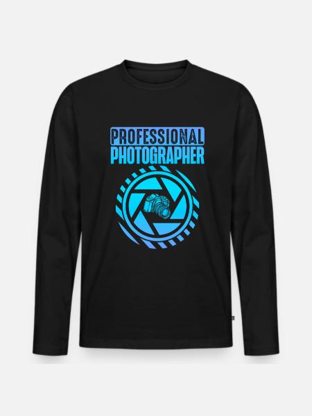 Photography Camera Lens - Männer Premium Bio Langarmshirt - Schwarz