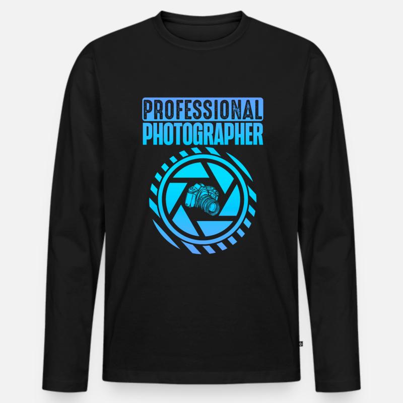 Photography Camera Lens - Männer Premium Bio Langarmshirt - Schwarz