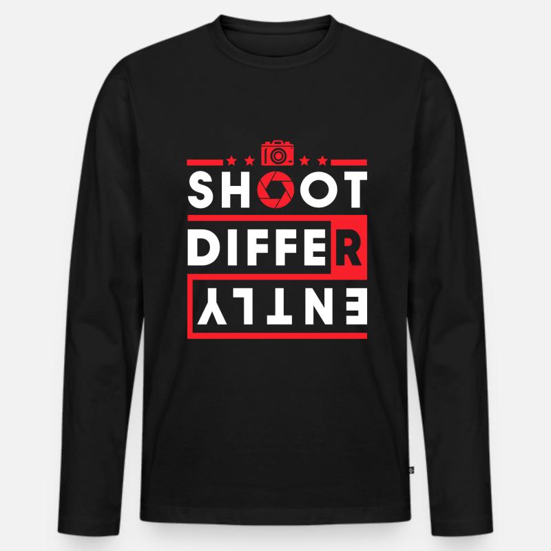 Photography Camera Lens - Männer Premium Bio Langarmshirt - Schwarz