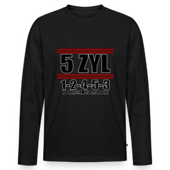 5 Zylinder Motor Tuning KFZ Tuner - Männer Premium Bio Langarmshirt - Schwarz - Vorne - Nico (187cm)