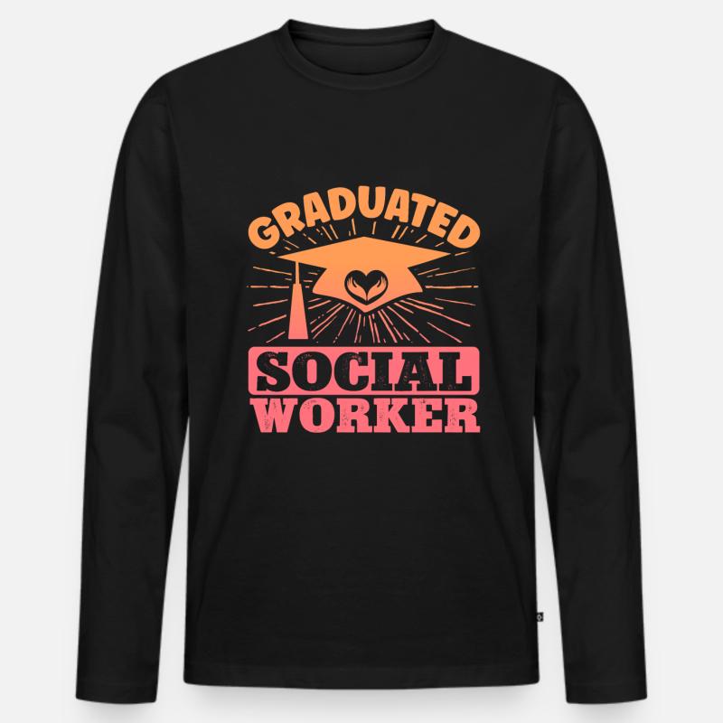 School Social Work Month - Männer Premium Bio Langarmshirt - Schwarz