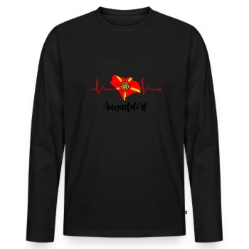 Lipperland Ostwestfalen Lippe Augustdorf - Männer Premium Bio Langarmshirt - Schwarz - Vorne - Nico (187cm)