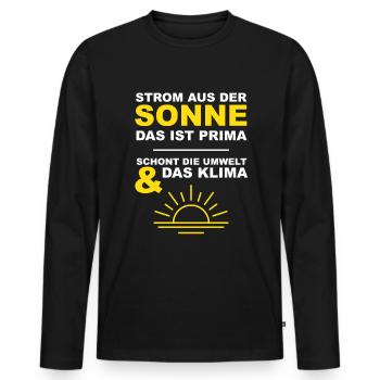 Umweltschutz Klimaschutz Solar - Männer Premium Bio Langarmshirt - Schwarz - Vorne - Nico (187cm)