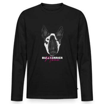 Bully Hunde Hunde Bullterrier Mama - Männer Premium Bio Langarmshirt - Schwarz - Vorne - Nico (187cm)