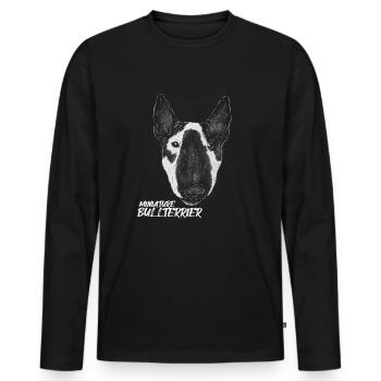 Bullterrier Miniature Bullterrier Bully Hunde Hund - Männer Premium Bio Langarmshirt - Schwarz - Vorne - Nico (187cm)