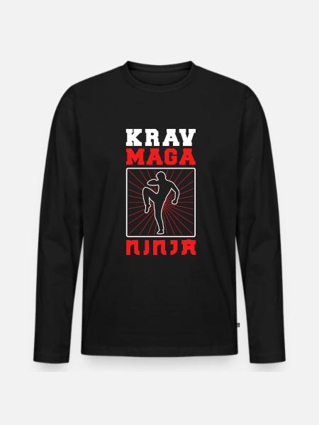 Krav Maga Apparel Israeli Self - Men's Premium Organic Long Sleeve Shirt - black