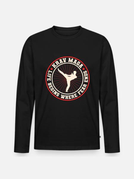 Krav Maga Apparel Israeli Self - Men's Premium Organic Long Sleeve Shirt - black