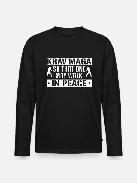 Krav Maga Apparel Israeli Self - Men's Premium Organic Long Sleeve Shirt - black