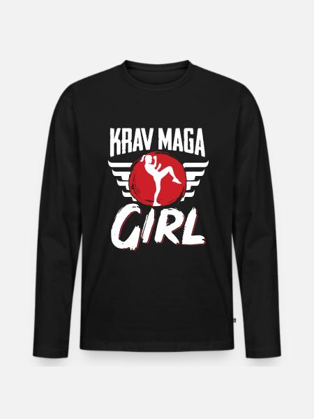 Krav Maga Apparel Israeli Self - Männer Premium Bio Langarmshirt - Schwarz