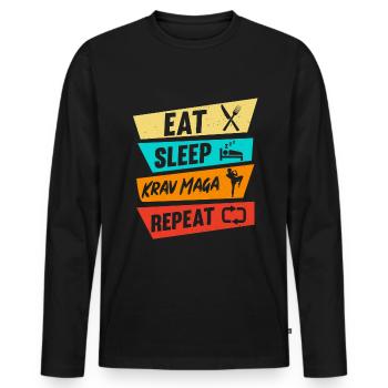 Krav Maga Apparel Israeli Self - Men's Premium Organic Long Sleeve Shirt - black - Front - Nico (187cm)