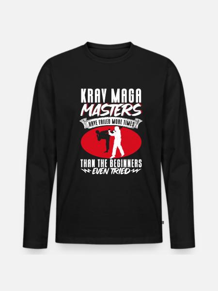 Krav Maga Apparel Israélien Self - T-shirt manches longues Premium bio Homme - noir