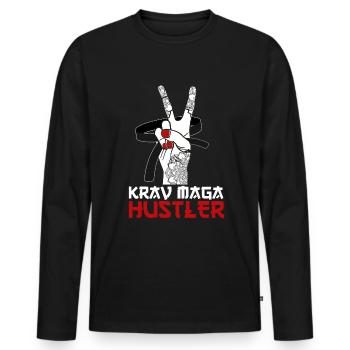 Krav Maga Apparel Israeli Self - Men's Premium Organic Long Sleeve Shirt - black - Front - Nico (187cm)