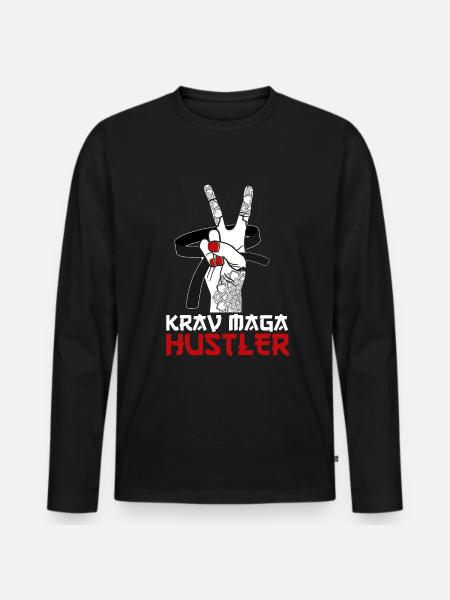 Krav Maga Apparel Israeli Self - Men's Premium Organic Long Sleeve Shirt - black
