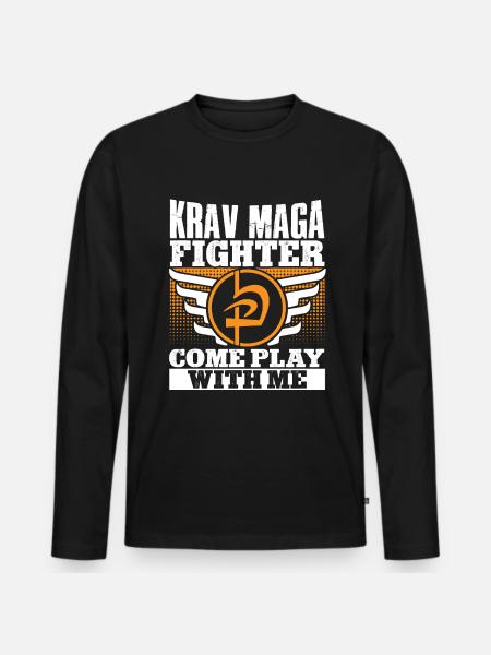 Krav Maga Apparel Israélien Self - T-shirt manches longues Premium bio Homme - noir