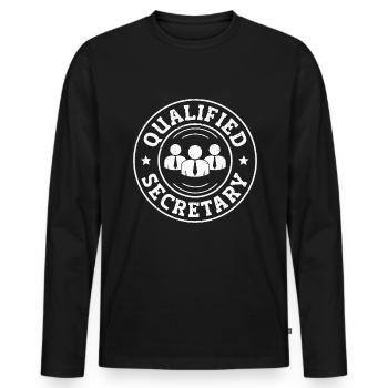 Administration Secrétaire qualifiée - T-shirt manches longues Premium bio Homme - noir - Devant - Nico (187cm)