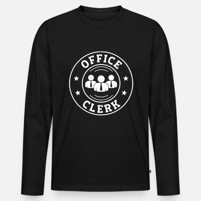 Commis de bureau d’administration - T-shirt manches longues Premium bio Homme - noir