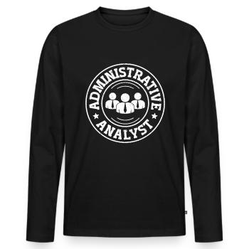 Administration Administratif - T-shirt manches longues Premium bio Homme - noir - Devant - Nico (187cm)