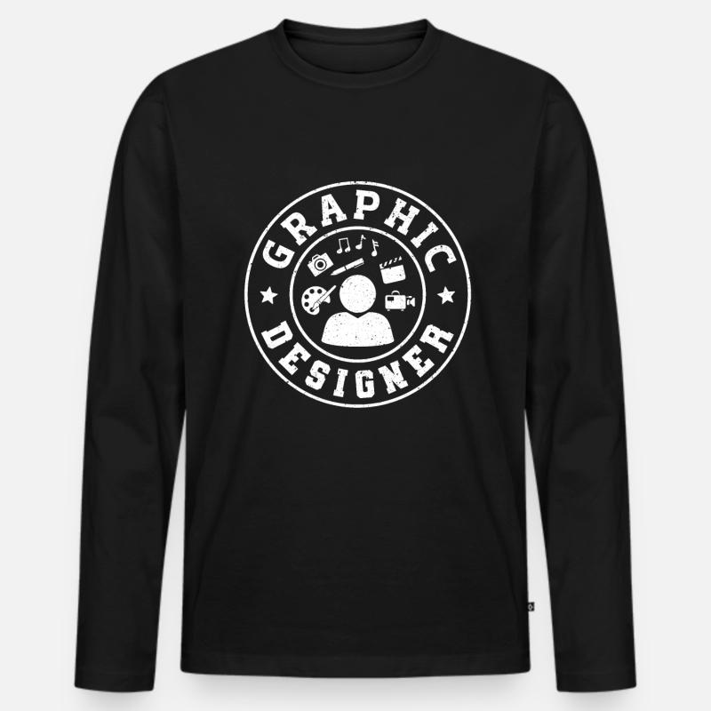 Artist Graphic Designer - Männer Premium Bio Langarmshirt - Schwarz