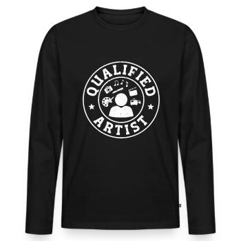 Artiste Artiste - T-shirt manches longues Premium bio Homme - noir - Devant - Nico (187cm)