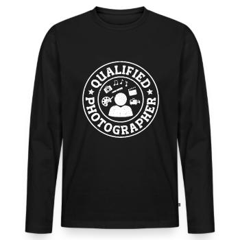 Artist Photographer - Männer Premium Bio Langarmshirt - Schwarz - Vorne - Nico (187cm)