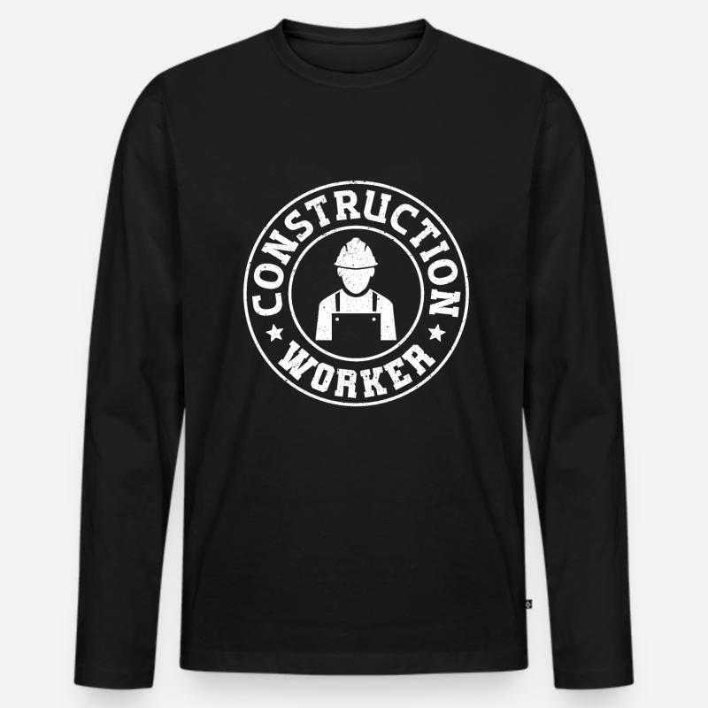 Construction Construction Worker - Männer Premium Bio Langarmshirt - Schwarz