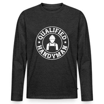 Construction Painter - Männer Premium Bio Langarmshirt - Anthrazit meliert - Vorne - Nico (187cm)