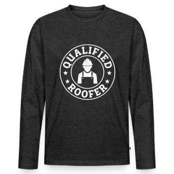 Construction Roofer - Männer Premium Bio Langarmshirt - Anthrazit meliert - Vorne - Nico (187cm)