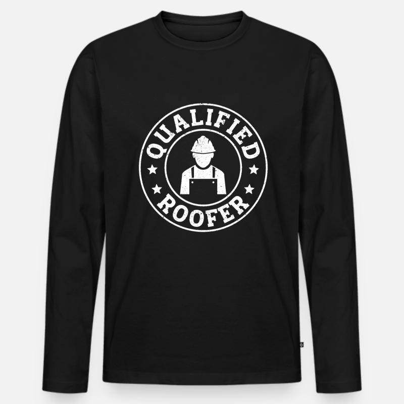 Construction Roofer - Männer Premium Bio Langarmshirt - Schwarz