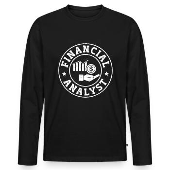Finance and Accounting Financial - Men's Premium Organic Long Sleeve Shirt - black - Front - Nico (187cm)