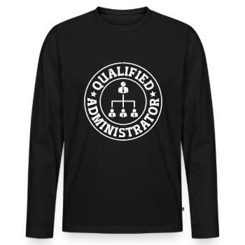 Leadership Administrator - Men's Premium Organic Long Sleeve Shirt - black - Front - Nico (187cm)