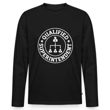 Leadership Superintendent - Men's Premium Organic Long Sleeve Shirt - black - Front - Nico (187cm)