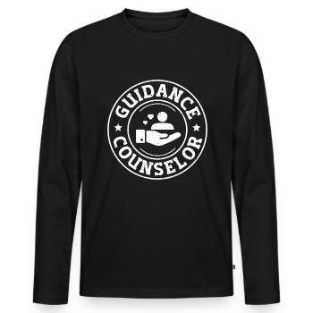 Conseiller d’orientation - T-shirt manches longues Premium bio Homme - noir - Devant - Nico (187cm)