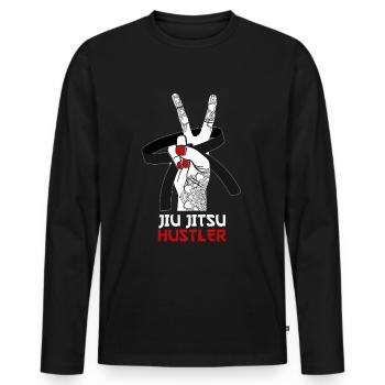 Brazilian Jiu Jitsu MMA Bjj Hugger - Männer Premium Bio Langarmshirt - Schwarz - Vorne - Nico (187cm)