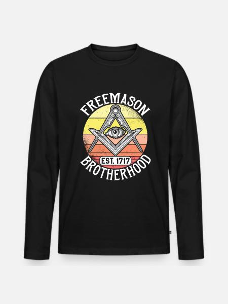 Masonic Freemasonry Fraternal - Männer Premium Bio Langarmshirt - Schwarz