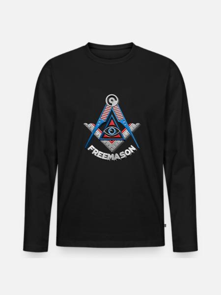 Masonic Freemasonry Fraternal - Männer Premium Bio Langarmshirt - Schwarz