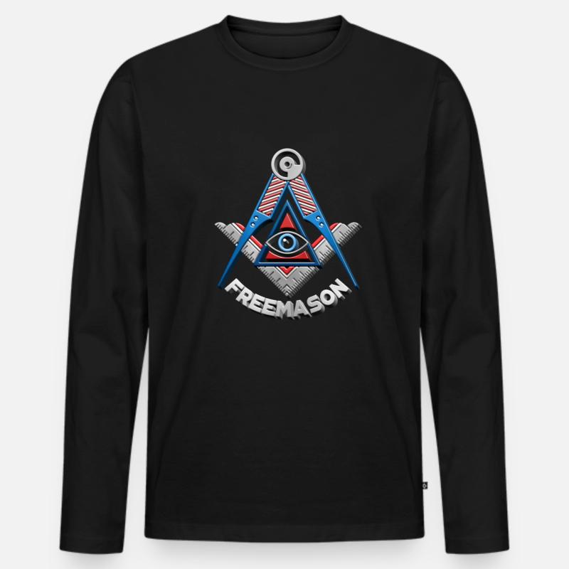 Masonic Freemasonry Fraternal - Männer Premium Bio Langarmshirt - Schwarz