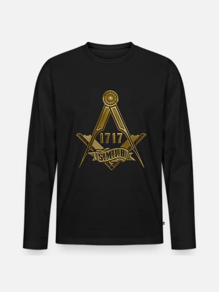 Masonic Freemasonry Fraternal - Männer Premium Bio Langarmshirt - Schwarz